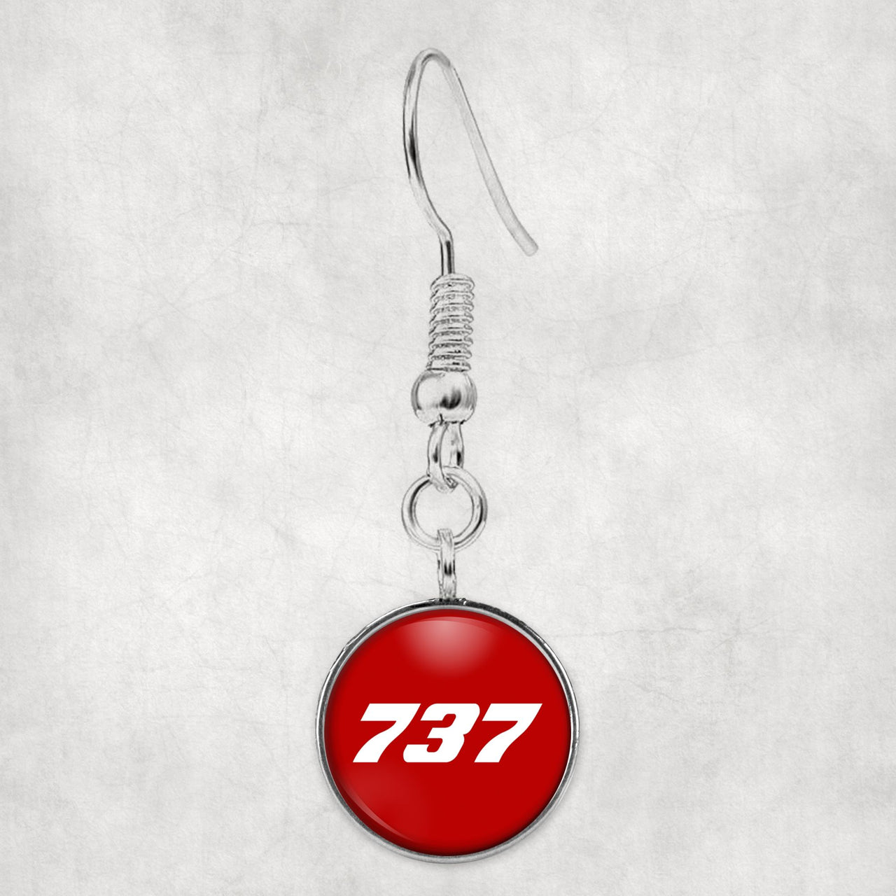737 Flat Text Designed Earrings
