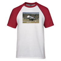Thumbnail for Departing Singapore Airlines A380 Designed Raglan T-Shirts