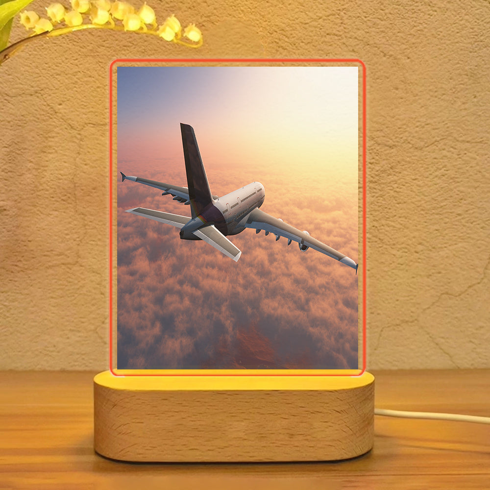 Super Cruising Airbus A380 over Clouds Designed Night Lamp