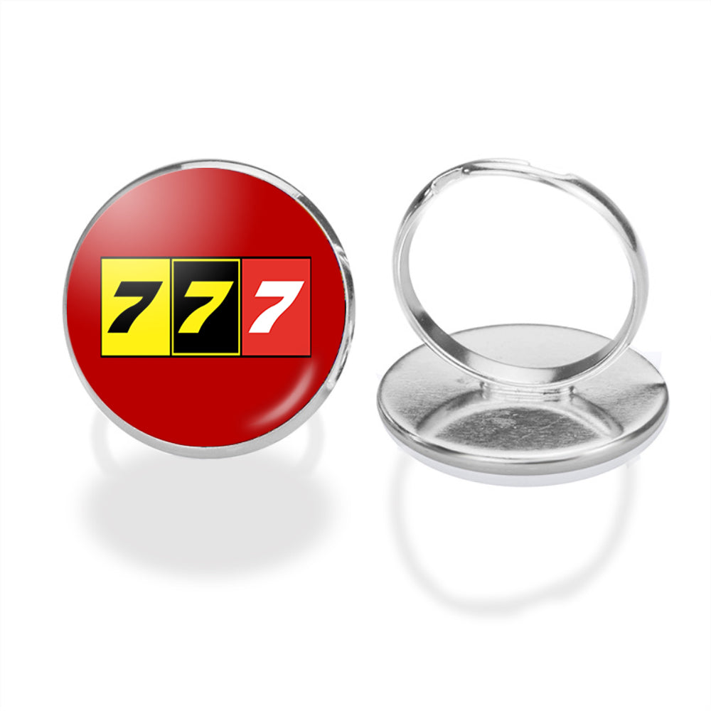 Flat Colourful 777 Designed Rings