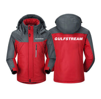 Thumbnail for Gulfstream & Text Designed Thick Winter Jackets