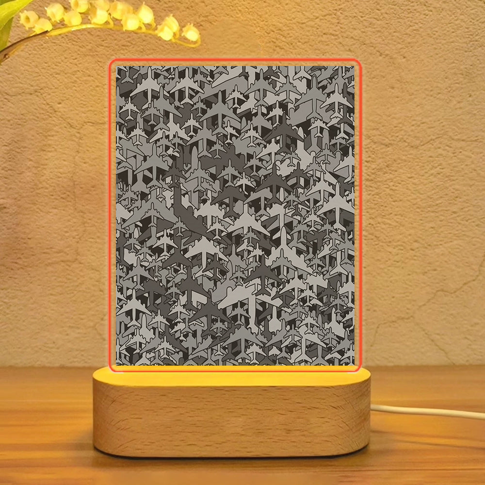 Dark Coloured Airplanes Designed Night Lamp