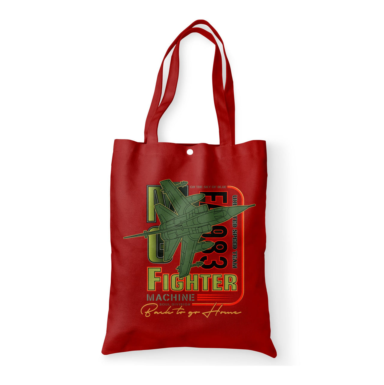 Fighter Machine Designed Tote Bags