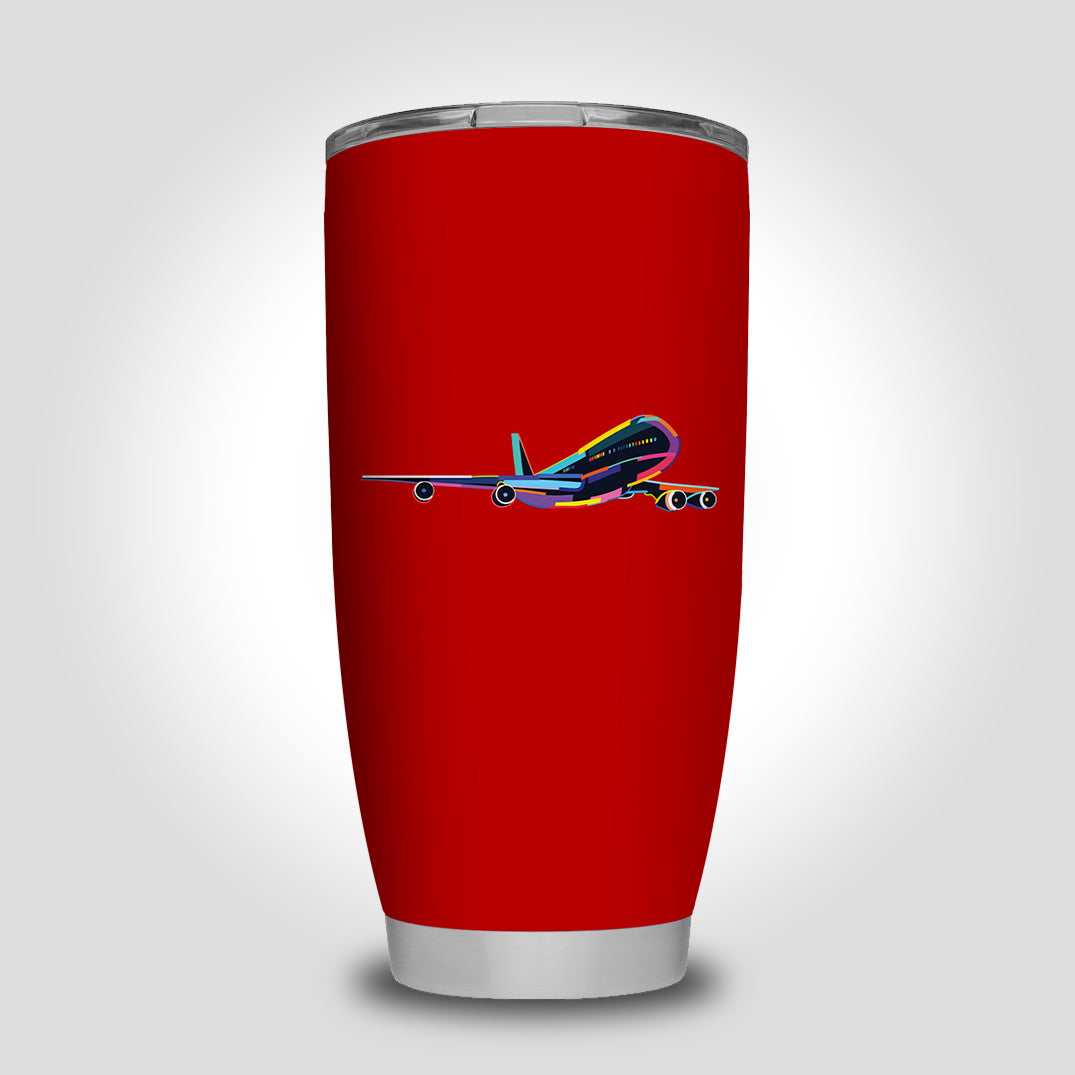 Multicolor Airplane Designed Tumbler Travel Mugs