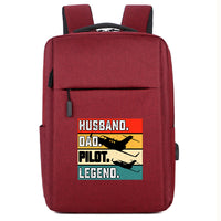 Thumbnail for Husband & Dad & Pilot & Legend Designed Super Travel Bags