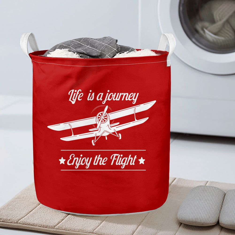 Life is a journey Enjoy the Flight Designed Laundry Baskets