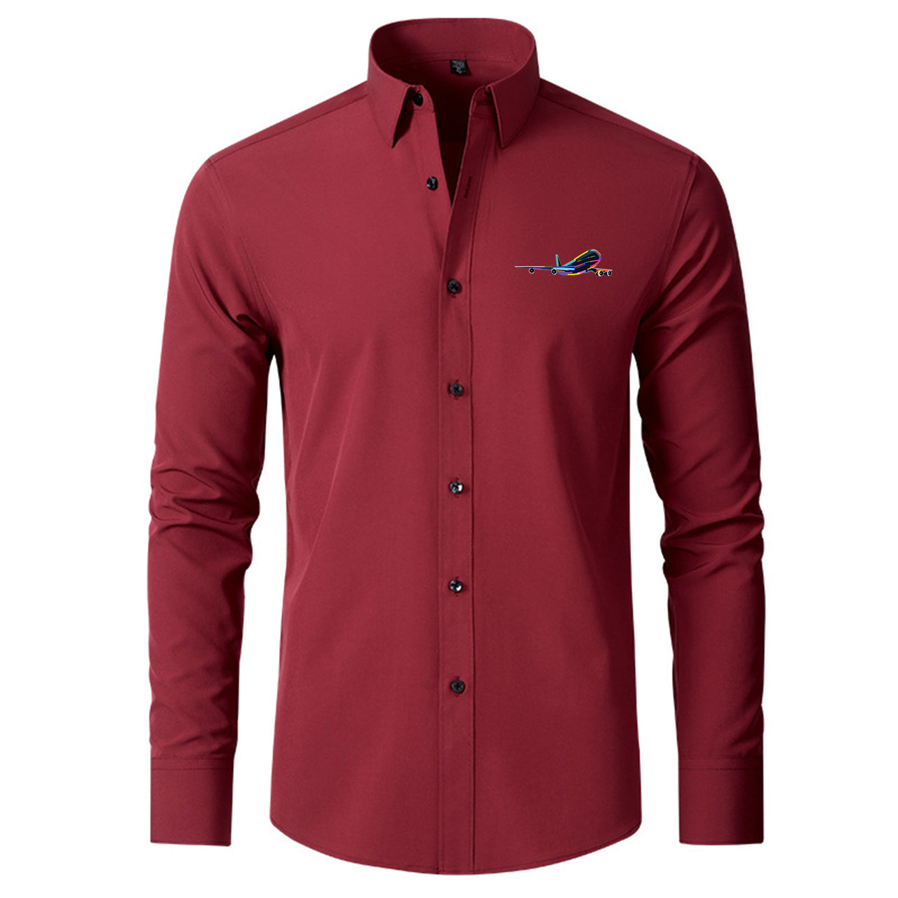 Multicolor Airplane Designed Long Sleeve Shirts