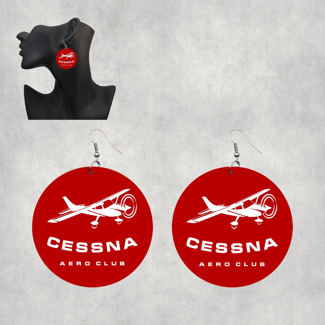 Cessna Aeroclub Designed Wooden Drop Earrings