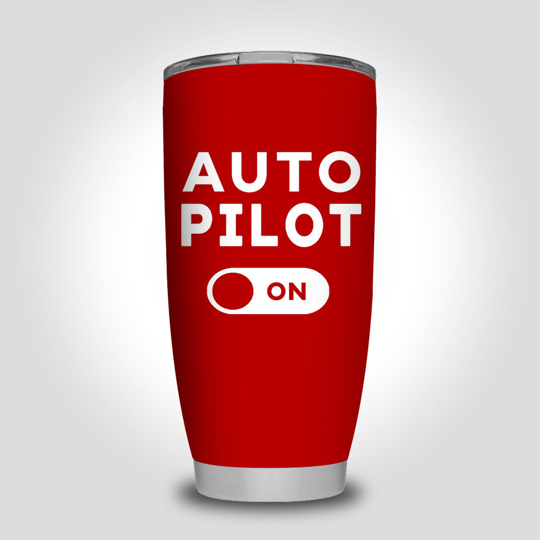 Auto Pilot ON Designed Tumbler Travel Mugs