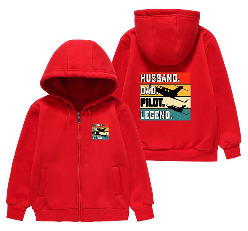 Husband & Dad & Pilot & Legend Designed "CHILDREN" Zipped Hoodies