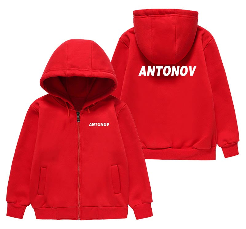 Antonov & Text Designed "CHILDREN" Zipped Hoodies