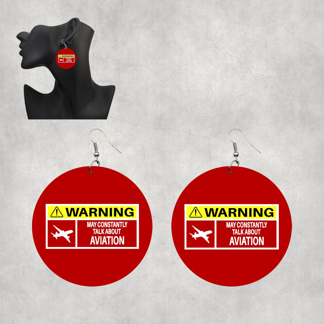 Warning May Constantly Talk About Aviation Designed Wooden Drop Earrings