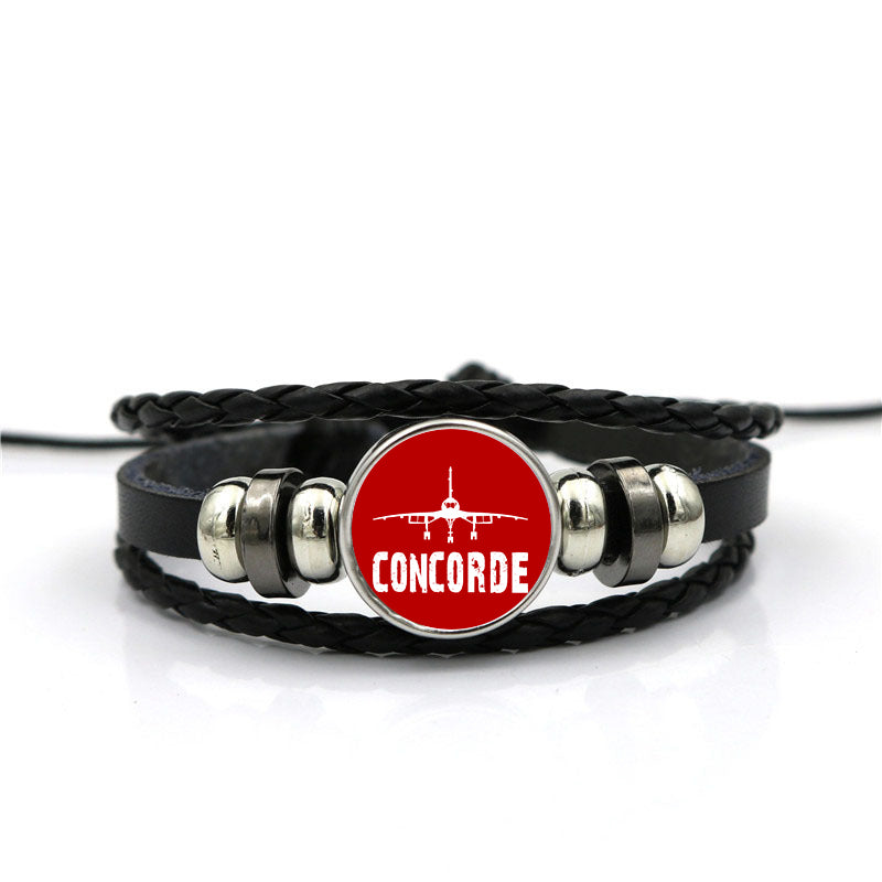 Concorde & Plane Designed Leather Bracelets