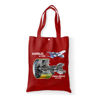 Thumbnail for Airbus A380 & GP7000 Engine Designed Tote Bags
