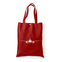 Thumbnail for Airbus A320 Silhouette Designed Tote Bags