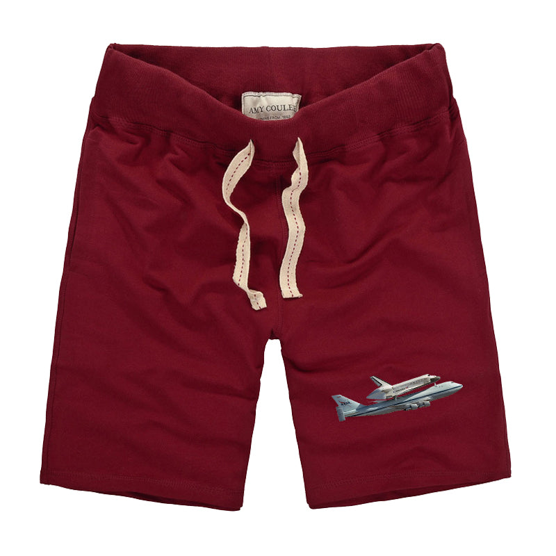 Space shuttle on 747 Designed Cotton Shorts