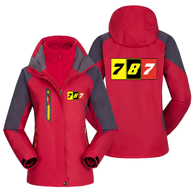 Flat Colourful 787 Designed Thick "WOMEN" Skiing Jackets