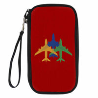Thumbnail for Colourful 3 Airplanes Designed Travel Cases & Wallets