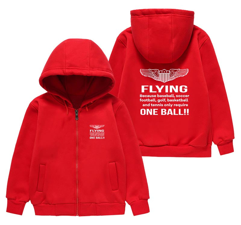 Flying One Ball Designed "CHILDREN" Zipped Hoodies