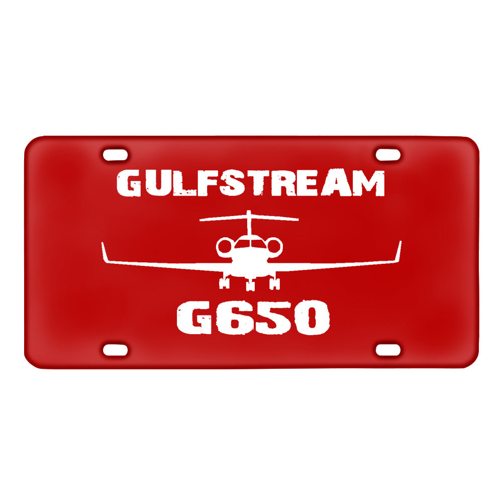 Gulfstream G650 & Plane Designed Metal (License) Plates