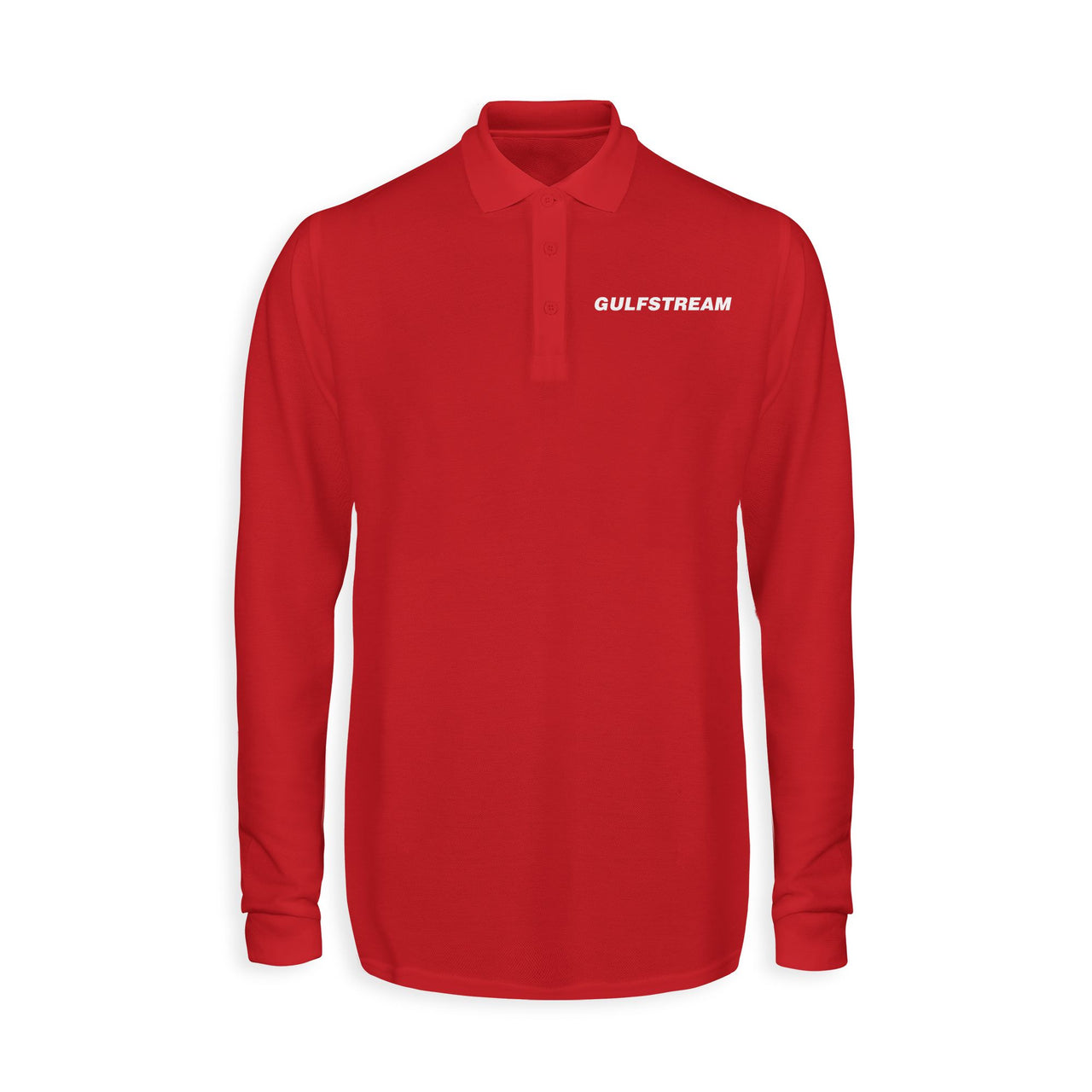 Gulfstream & Text Designed Long Sleeve Polo T-Shirts