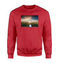 Thumbnail for Airplane Flying Over Runway Designed Sweatshirts