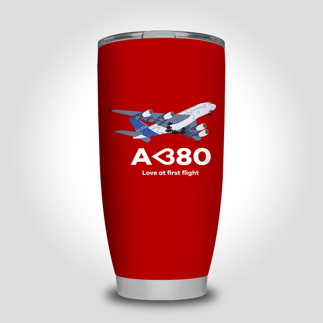 Airbus A380 Love at first flight Designed Tumbler Travel Mugs