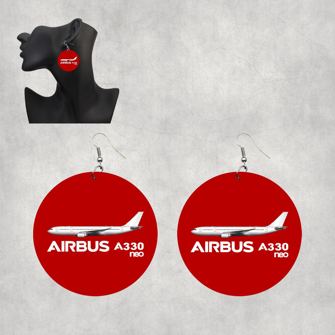 The Airbus A330neo Designed Wooden Drop Earrings
