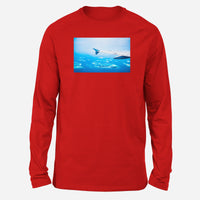 Thumbnail for Outstanding View Through Airplane Wing Designed Long-Sleeve T-Shirts