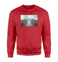 Thumbnail for Airplane Flying over Big Buildings Designed Sweatshirts