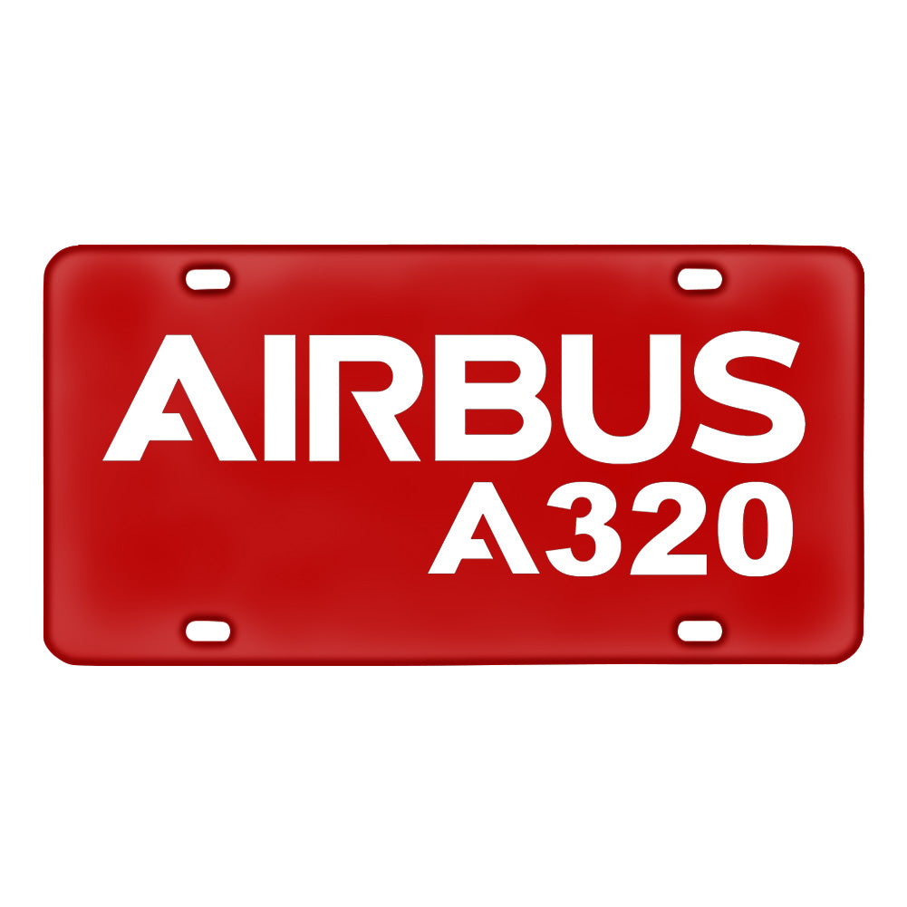 Airbus A320 & Text Designed Metal (License) Plates