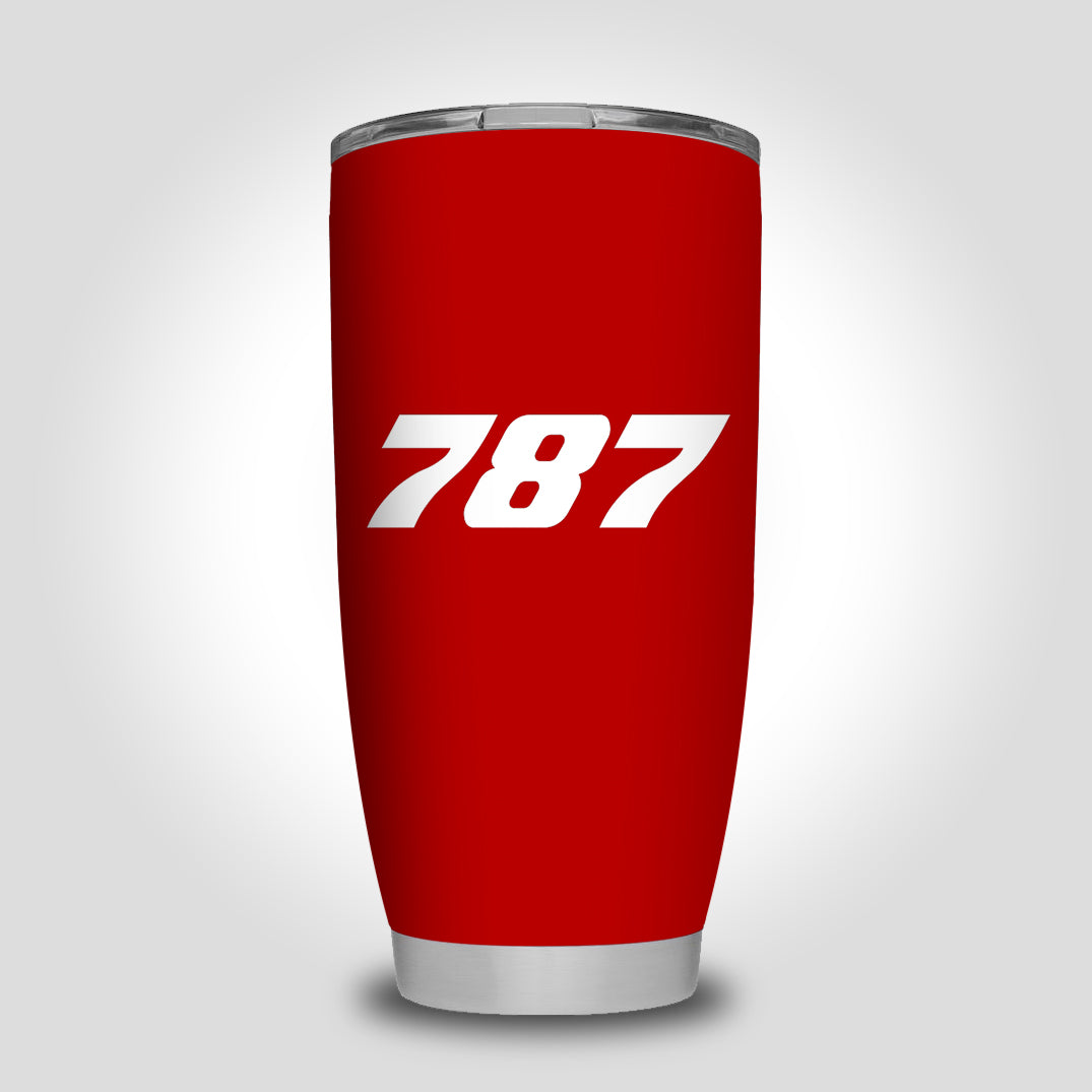 787 Flat Text Designed Tumbler Travel Mugs