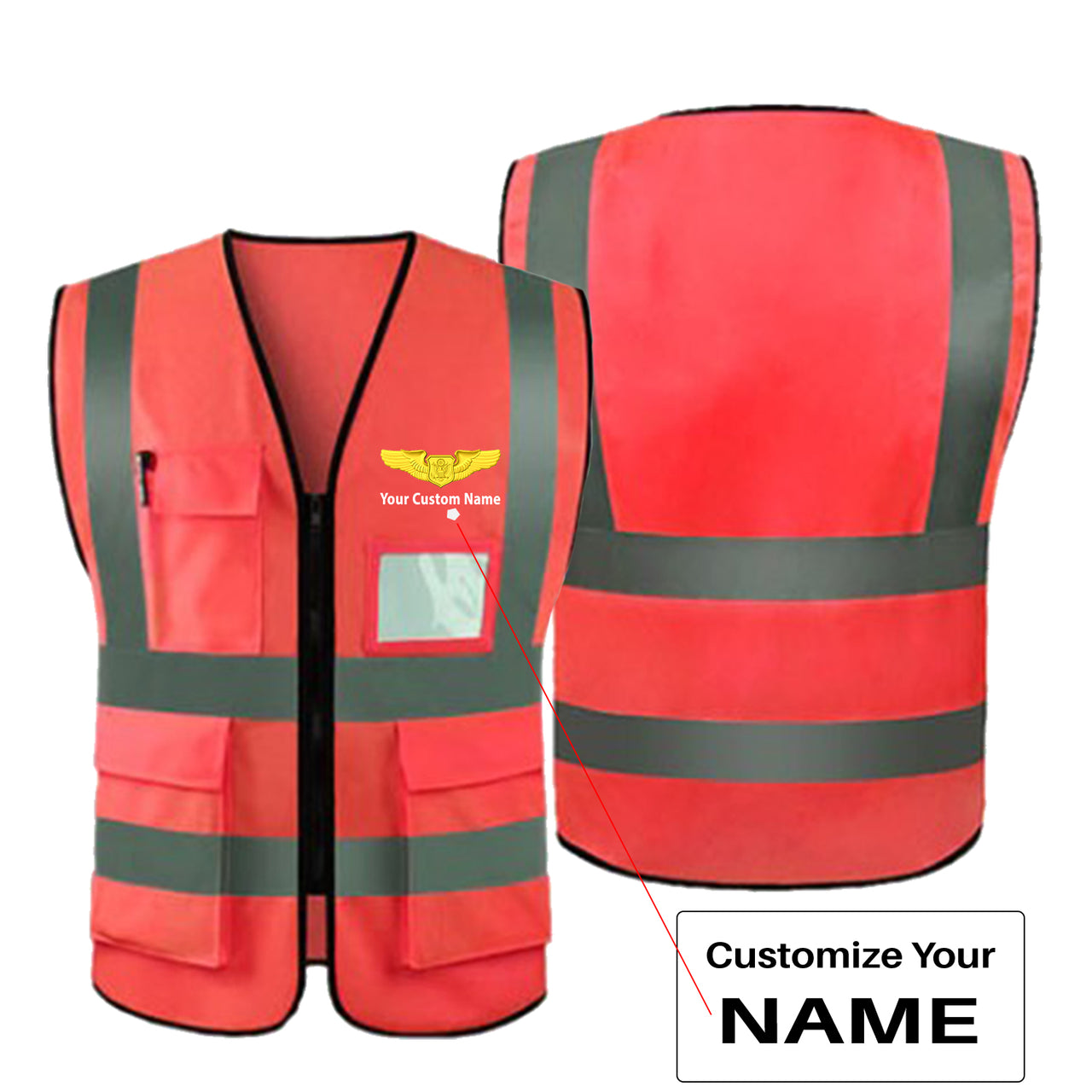 Custom Name (Special US Air Force) Designed Reflective Vests