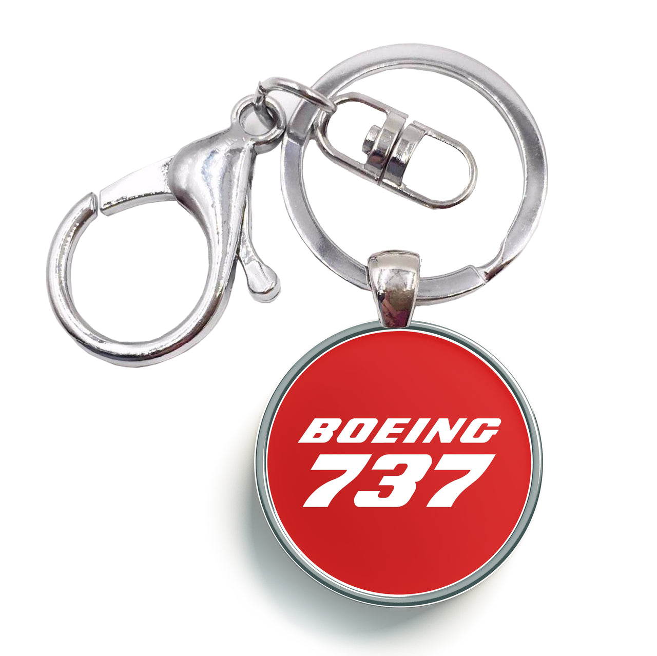 Boeing 737 & Text Designed Circle Key Chains