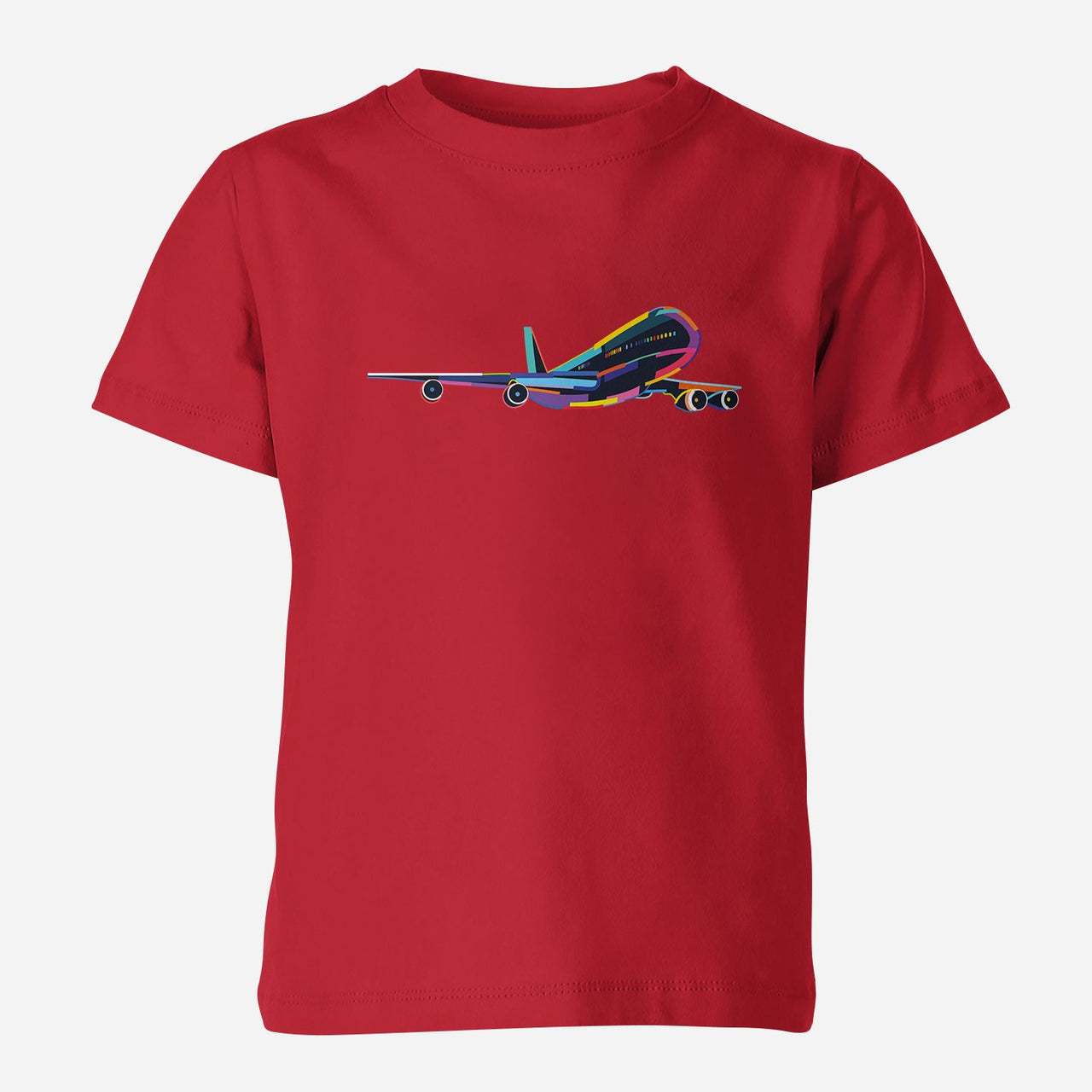 Multicolor Airplane Designed Children T-Shirts
