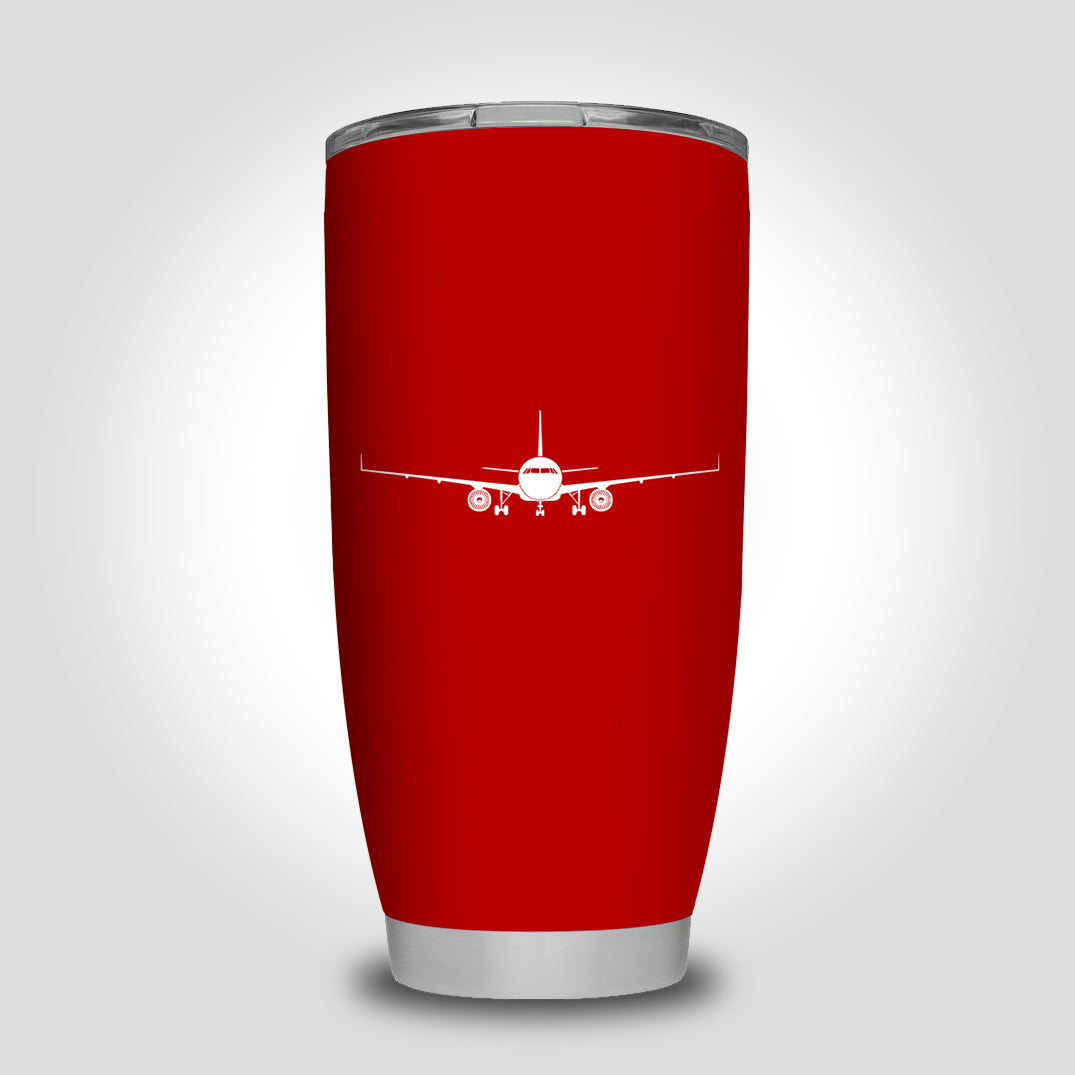 Airbus A320 Silhouette Designed Tumbler Travel Mugs