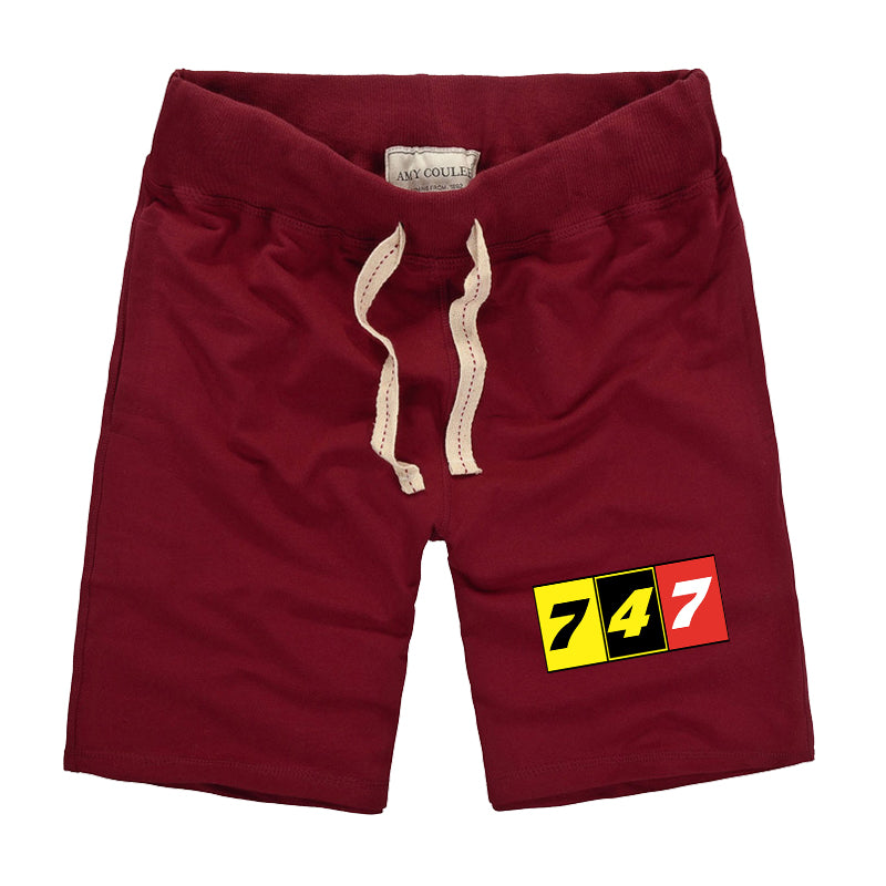 Flat Colourful 747 Designed Cotton Shorts