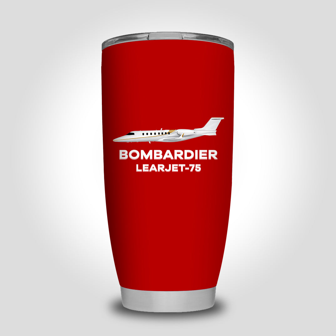 The Bombardier Learjet 75 Designed Tumbler Travel Mugs