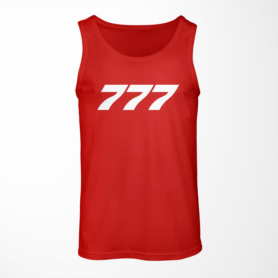 777 Flat Text Designed Tank Tops