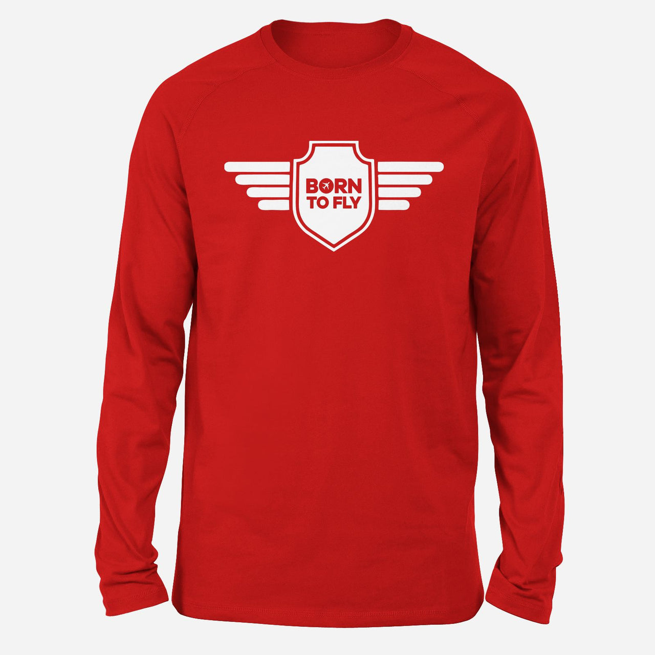 Born To Fly & Badge Designed Long-Sleeve T-Shirts
