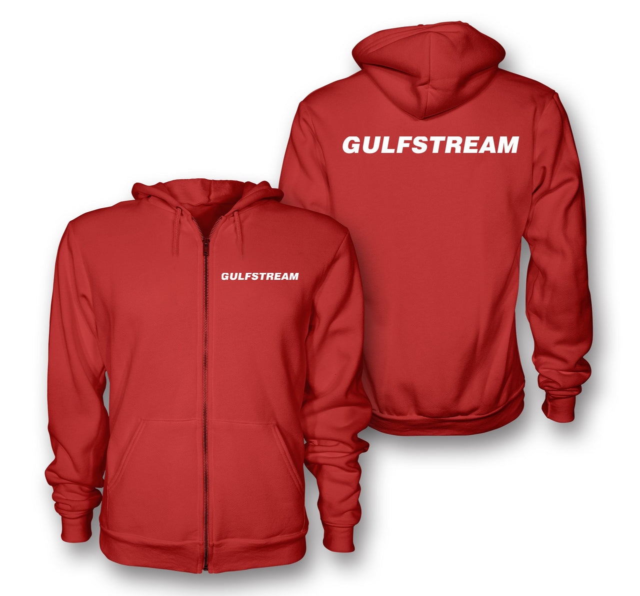 Gulfstream & Text Designed Zipped Hoodies