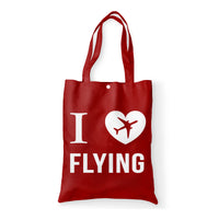 Thumbnail for I Love Flying Designed Tote Bags