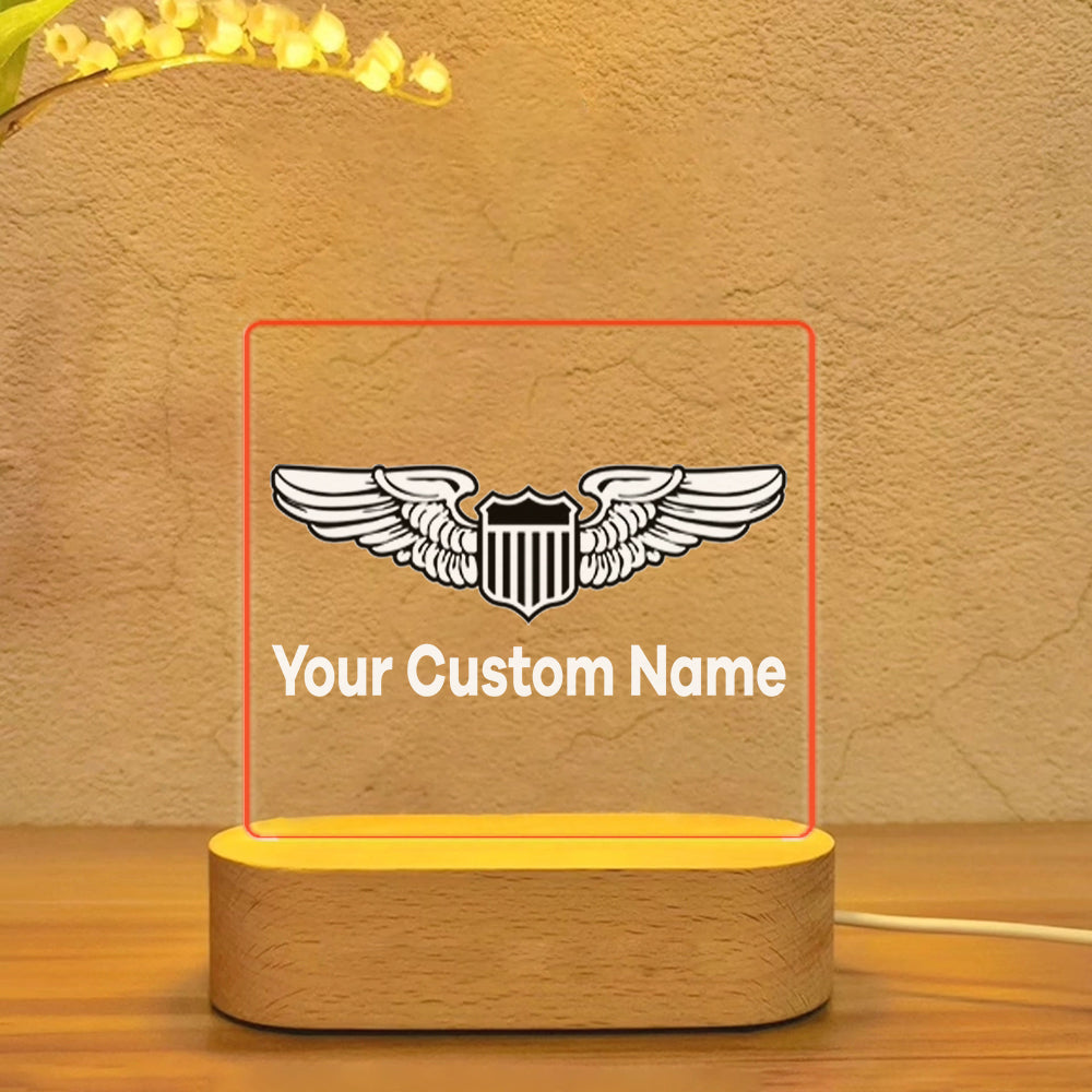 Custom Name (Military Badge ) Designed Night Lamp