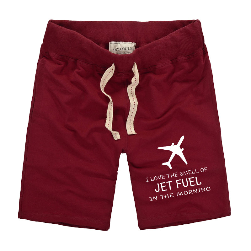 I Love The Smell Of Jet Fuel In The Morning Designed Cotton Shorts