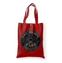 Thumbnail for Fighting Falcon F16 - Death From Above Designed Tote Bags