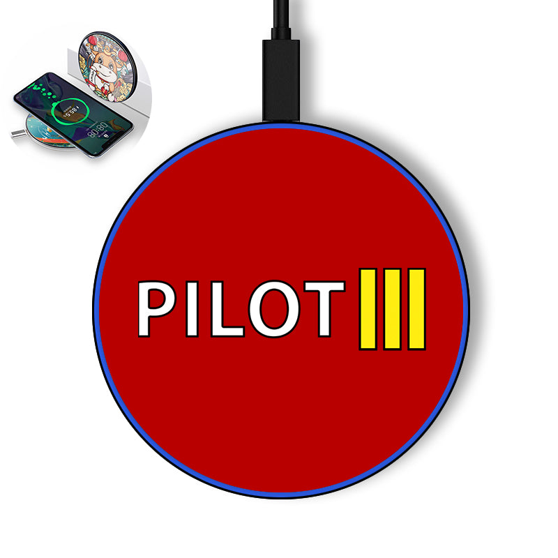 Pilot & Stripes (3 Lines) Designed Wireless Chargers