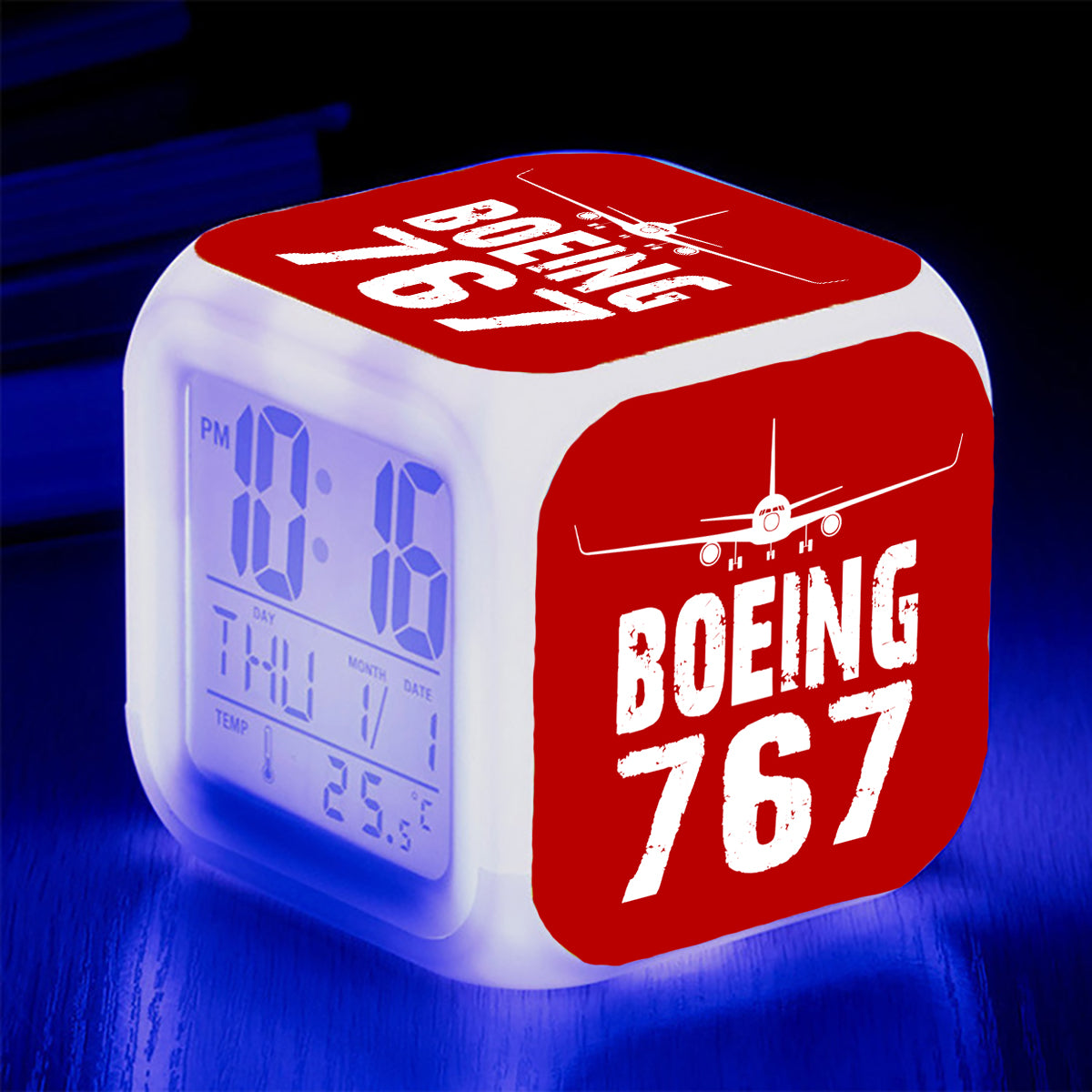 Boeing 767 & Plane Designed "7 Colour" Digital Alarm Clock