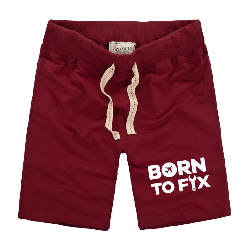 Born To Fix Airplanes Designed Cotton Shorts