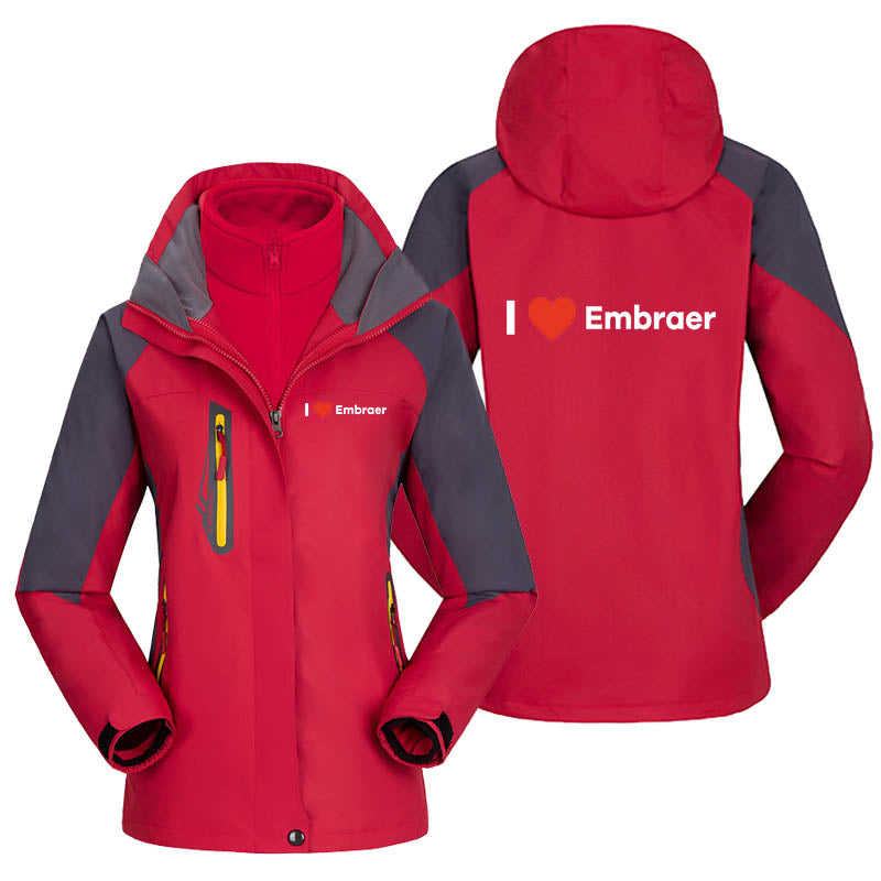 I Love Embraer Designed Thick "WOMEN" Skiing Jackets