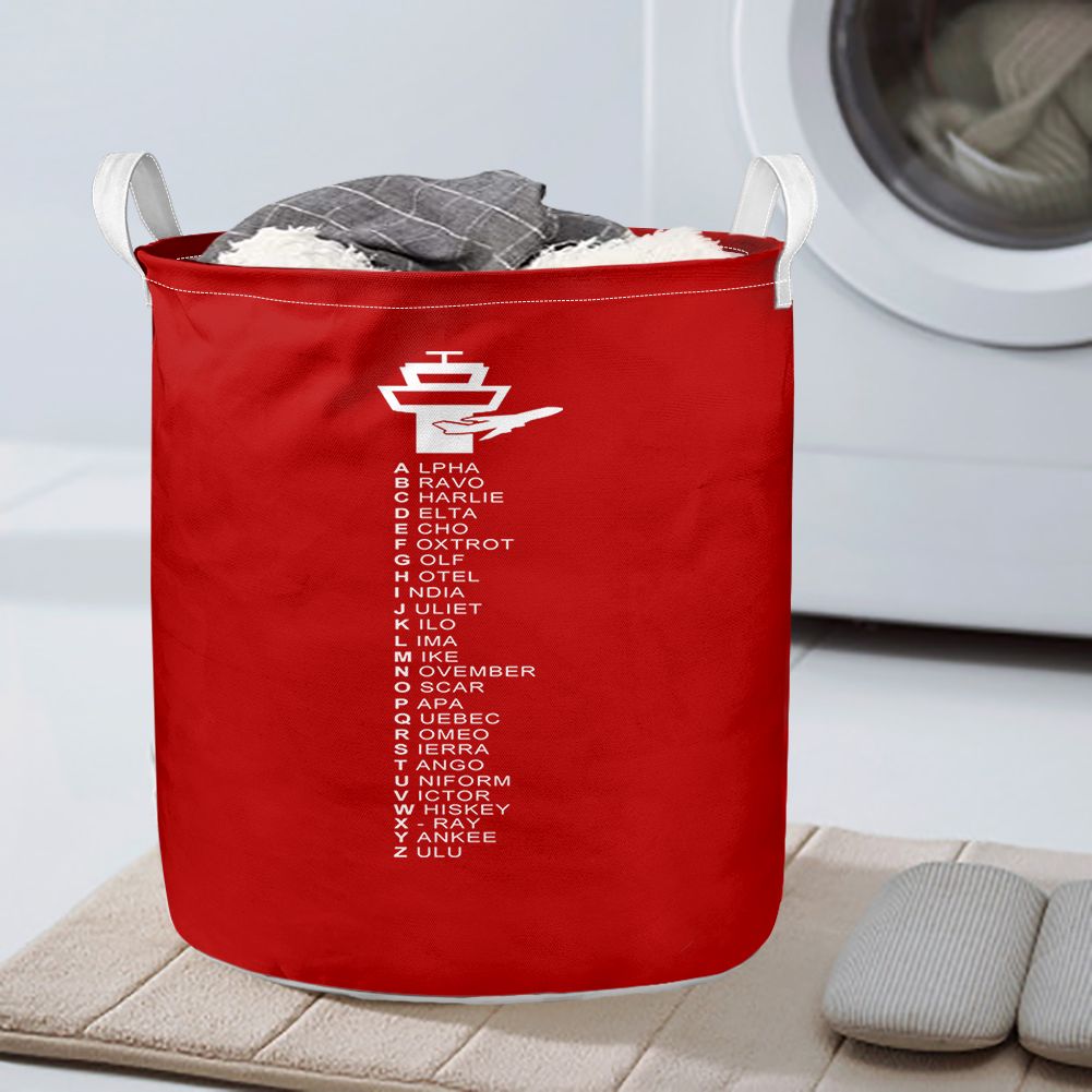 Aviation Alphabet Designed Laundry Baskets